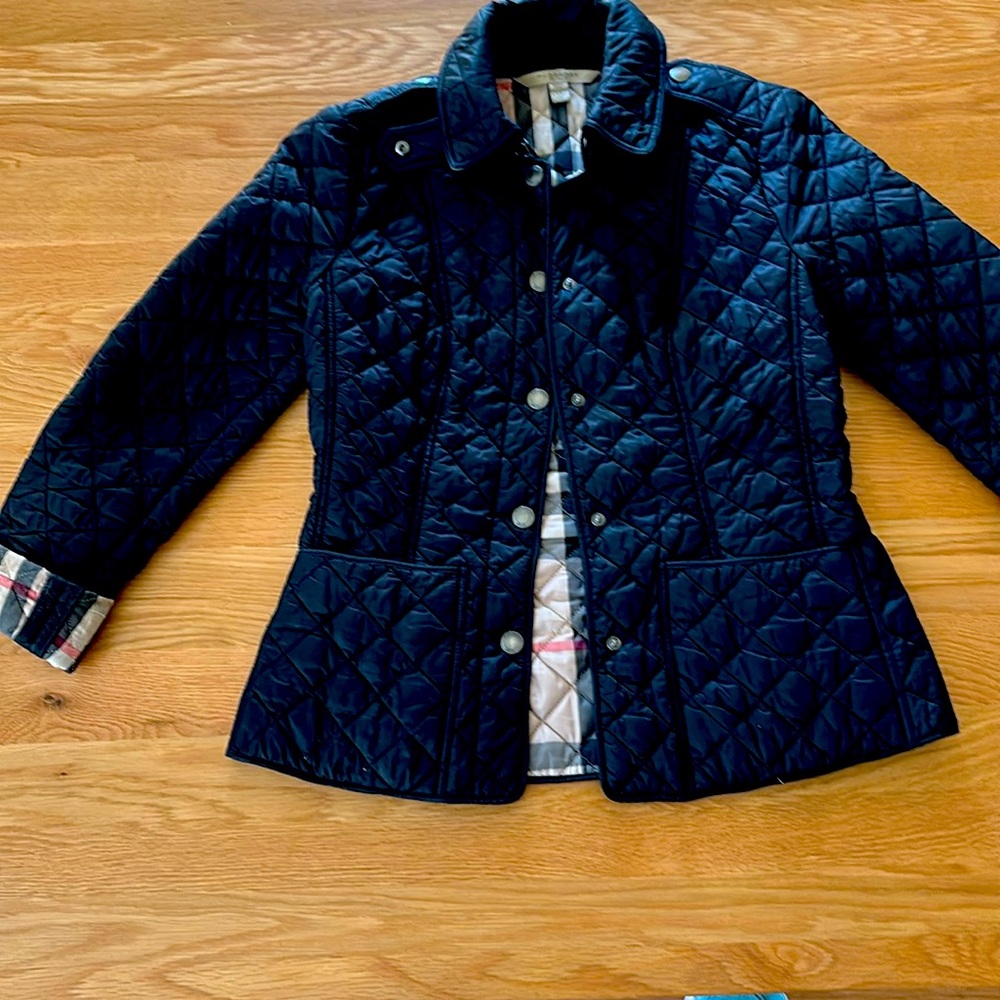 Burberry Black Quilted Jacket with Check Lining